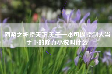 网游之神控天下,关于一本可以控制人当手下的修真小说叫什么