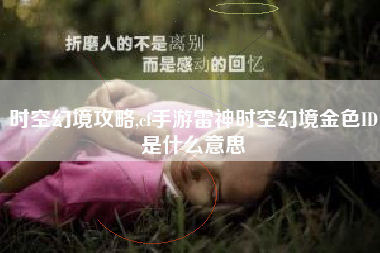 时空幻境攻略,cf手游雷神时空幻境金色ID是什么意思