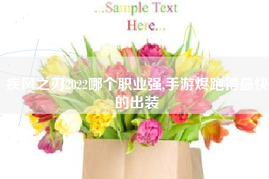 疾风之刃2022哪个职业强,手游烬跑得最快的出装