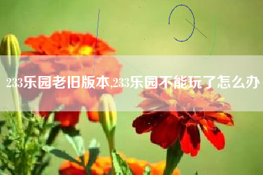 233乐园老旧版本,233乐园不能玩了怎么办