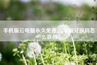 手机版云电脑永久免费,云电脑兑换码怎么获得