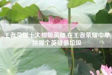 王者荣耀十大垃圾英雄,在王者荣耀中单挑哪个英雄最垃圾