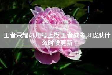 王者荣耀s31几号上线,王者战令s31皮肤什么时候更新