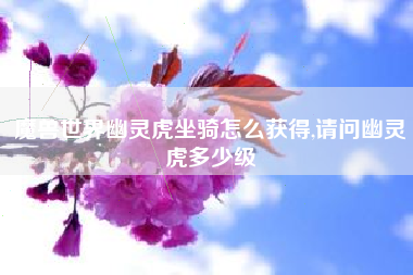 魔兽世界幽灵虎坐骑怎么获得,请问幽灵虎多少级