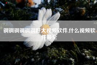 锕锕锕锕锕锕好大视频软件,什么视频软件最全