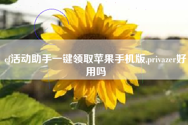 cf活动助手一键领取苹果手机版,privazer好用吗