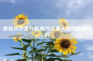修仙从沙漠开始,炼气筑基人真的能修炼吗