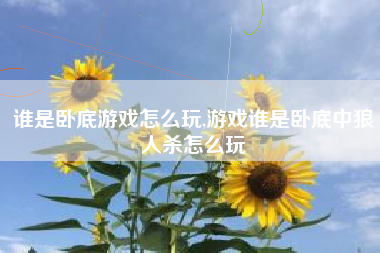 谁是卧底游戏怎么玩,游戏谁是卧底中狼人杀怎么玩