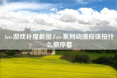 fate游戏补魔截图,Fate系列动漫应该按什么顺序看