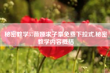 秘密教学57薇娅求子豪免费下拉式,秘密教学内容概括