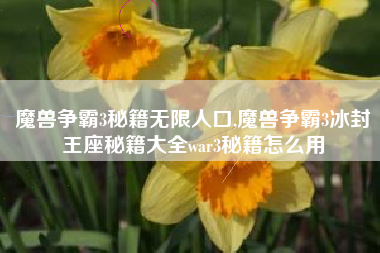 魔兽争霸3秘籍无限人口,魔兽争霸3冰封王座秘籍大全war3秘籍怎么用