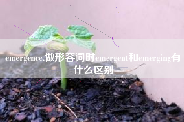 emergence,做形容词时emergent和emerging有什么区别