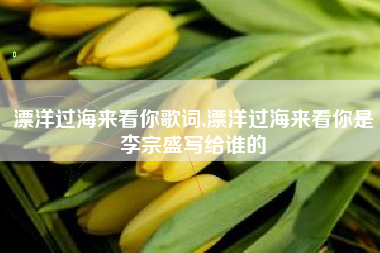 漂洋过海来看你歌词,漂洋过海来看你是李宗盛写给谁的