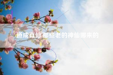 道成真仙,那些老的神仙哪来的