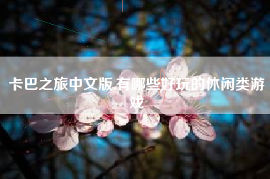 卡巴之旅中文版,有哪些好玩的休闲类游戏