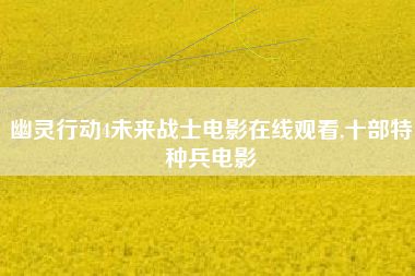 幽灵行动4未来战士电影在线观看,十部特种兵电影