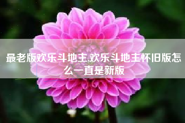 最老版欢乐斗地主,欢乐斗地主怀旧版怎么一直是新版