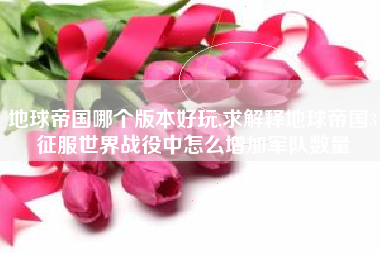 地球帝国哪个版本好玩,求解释地球帝国3征服世界战役中怎么增加军队数量