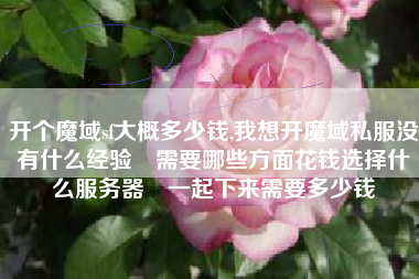 开个魔域sf大概多少钱,我想开魔域私服没有什么经验 需要哪些方面花钱选择什么服务器 一起下来需要多少钱
