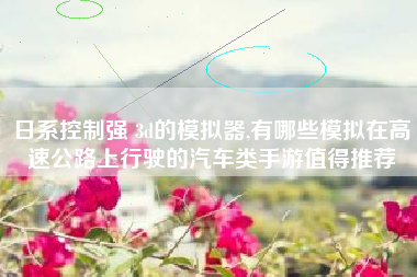 日系控制强 3d的模拟器,有哪些模拟在高速公路上行驶的汽车类手游值得推荐