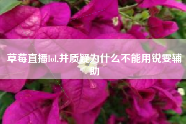 草莓直播lol,并质疑为什么不能用锐雯辅助