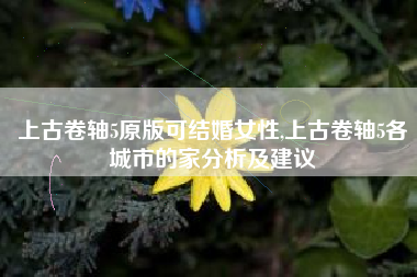 上古卷轴5原版可结婚女性,上古卷轴5各城市的家分析及建议