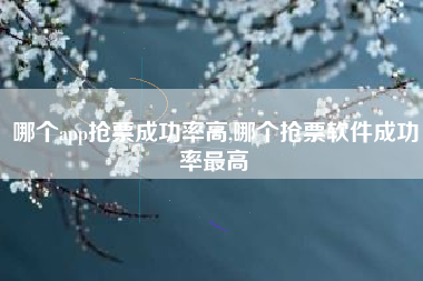 哪个app抢票成功率高,哪个抢票软件成功率最高