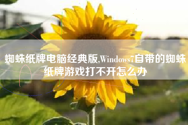蜘蛛纸牌电脑经典版,Windows7自带的蜘蛛纸牌游戏打不开怎么办