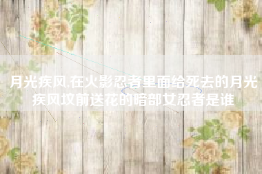 月光疾风,在火影忍者里面给死去的月光疾风坟前送花的暗部女忍者是谁