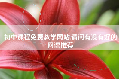 初中课程免费教学网站,请问有没有好的网课推荐