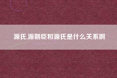 源氏,源朝臣和源氏是什么关系啊