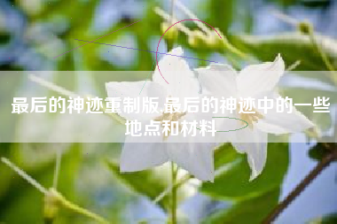 最后的神迹重制版,最后的神迹中的一些地点和材料