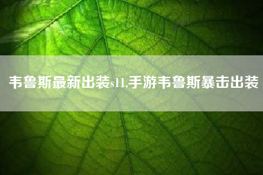 韦鲁斯最新出装s11,手游韦鲁斯暴击出装