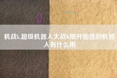 机战k,超级机器人大战K刚开始选的机器人有什么用