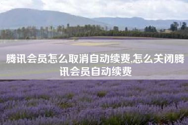 腾讯会员怎么取消自动续费,怎么关闭腾讯会员自动续费