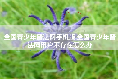 全国青少年普法网手机版,全国青少年普法网用户不存在怎么办