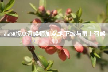 dnf60版本召唤师加点,地下城与勇士召唤师