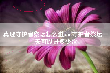 真理守护者祭坛怎么进,dnf守护者祭坛一天可以进多少次