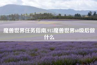 魔兽世界任务指南,915魔兽世界60级后做什么