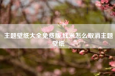 主题壁纸大全免费版,红米怎么取消主题壁纸