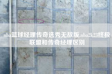nba篮球经理传奇选秀无敌版,nba2k23终极联盟和传奇经理区别