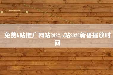 免费b站推广网站2022,b站2022新番播放时间