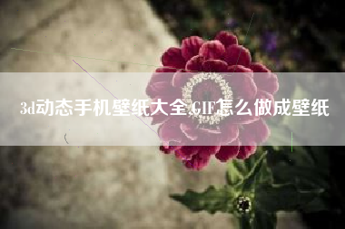 3d动态手机壁纸大全,GIF怎么做成壁纸