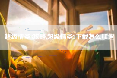 超级情圣3攻略,超级情圣3下载怎么加速