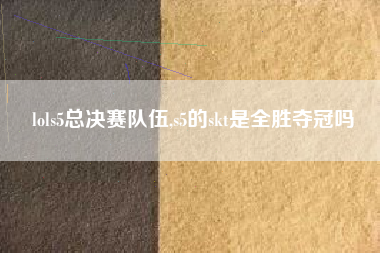 lols5总决赛队伍,s5的skt是全胜夺冠吗