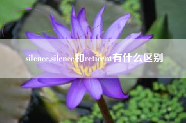 silence,silence和reticent有什么区别