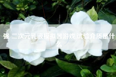 强 二次元乳液模拟器游戏,试验介质是什么