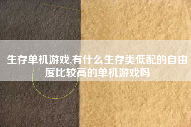 生存单机游戏,有什么生存类低配的自由度比较高的单机游戏吗