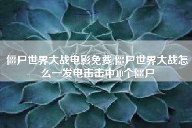 僵尸世界大战电影免费,僵尸世界大战怎么一发电击击中10个僵尸