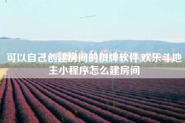可以自己创建房间的棋牌软件,欢乐斗地主小程序怎么建房间